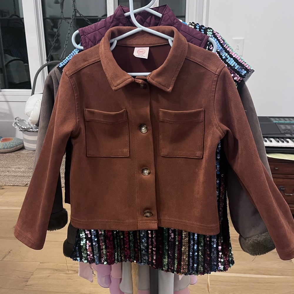 Kids XS (4-5) Caramel Collared Button-up Jacket